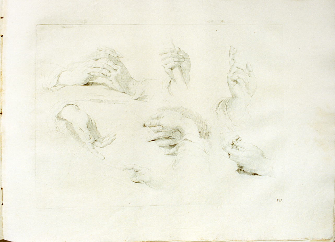 studio di mani (stampa) di Pitteri Marco Alvise (sec. XVIII)