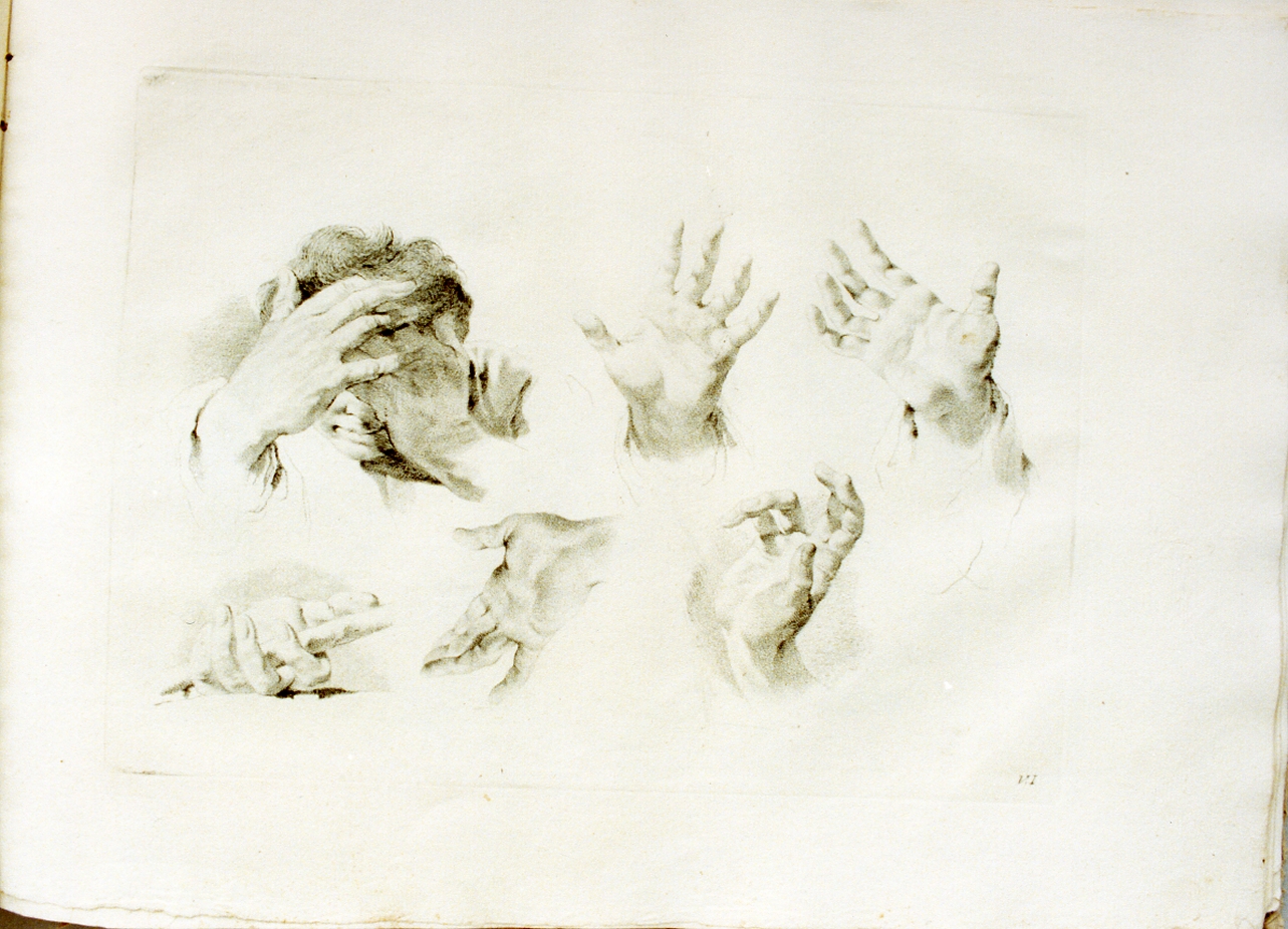 studio di mani (stampa) di Pitteri Marco Alvise (sec. XVIII)