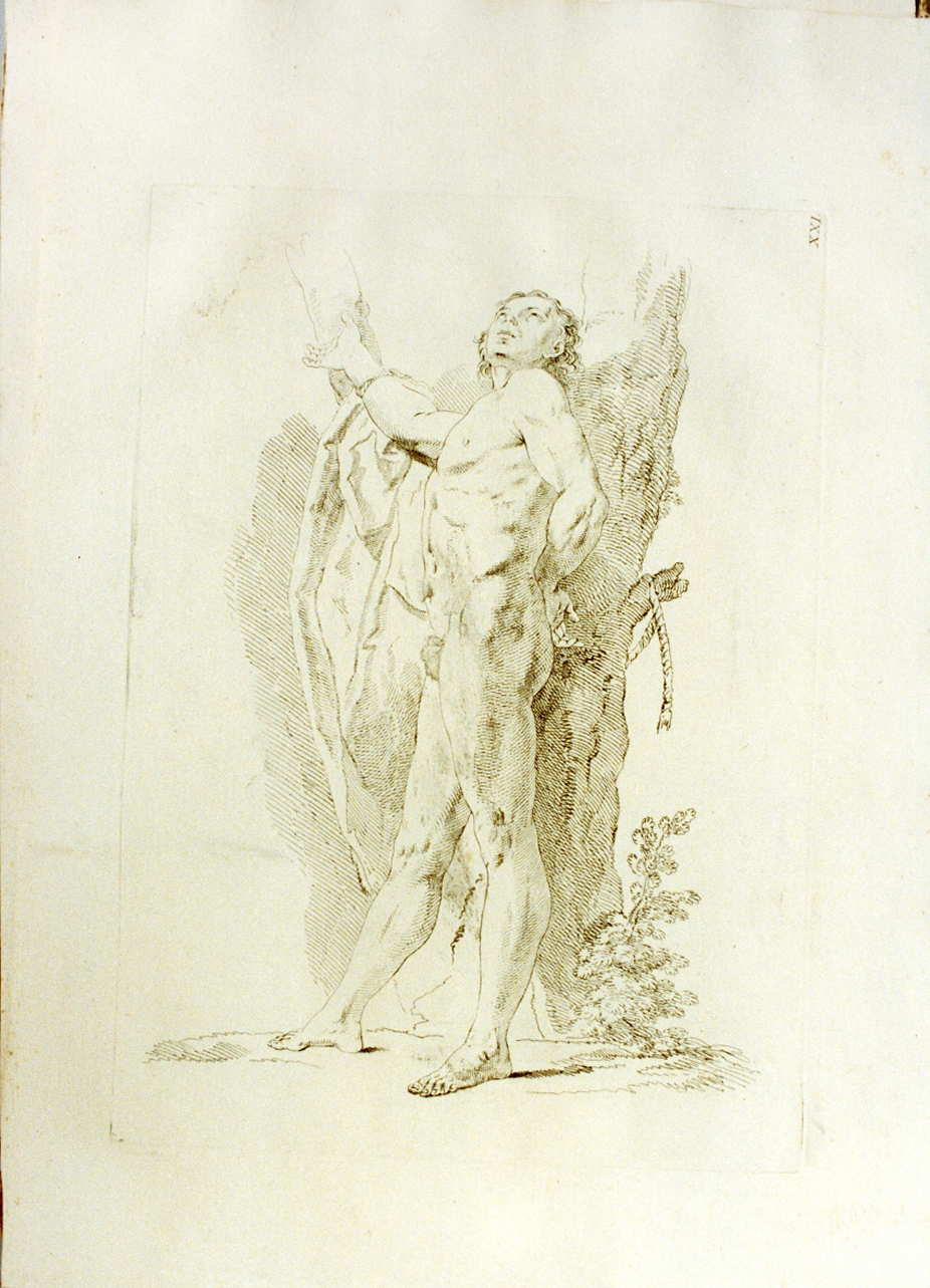 nudo virile (stampa) di Pitteri Marco Alvise (sec. XVIII)