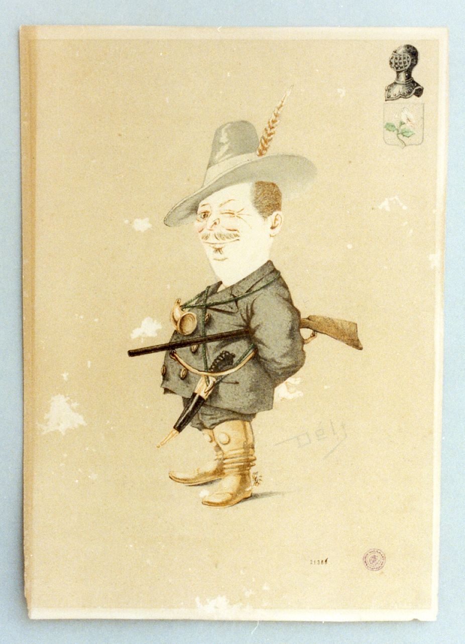 caricatura del signor Rosati (stampa a colori) di Delfico Melchiorre (sec. XIX)