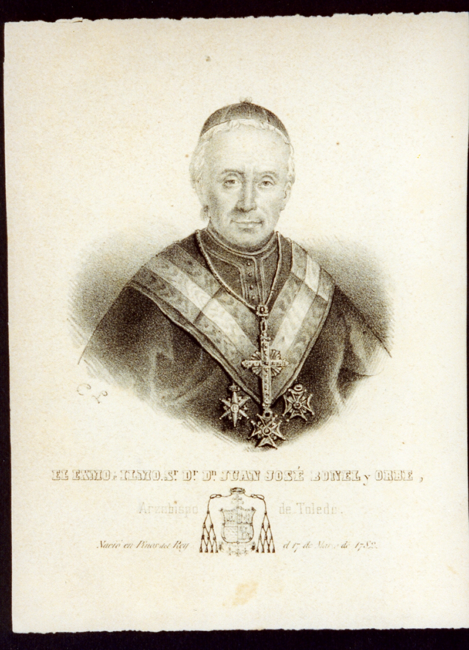 ritratto del vescovo Juan Josè Bonel y Orbe (stampa) - ambito spagnolo (seconda metà sec. XIX)
