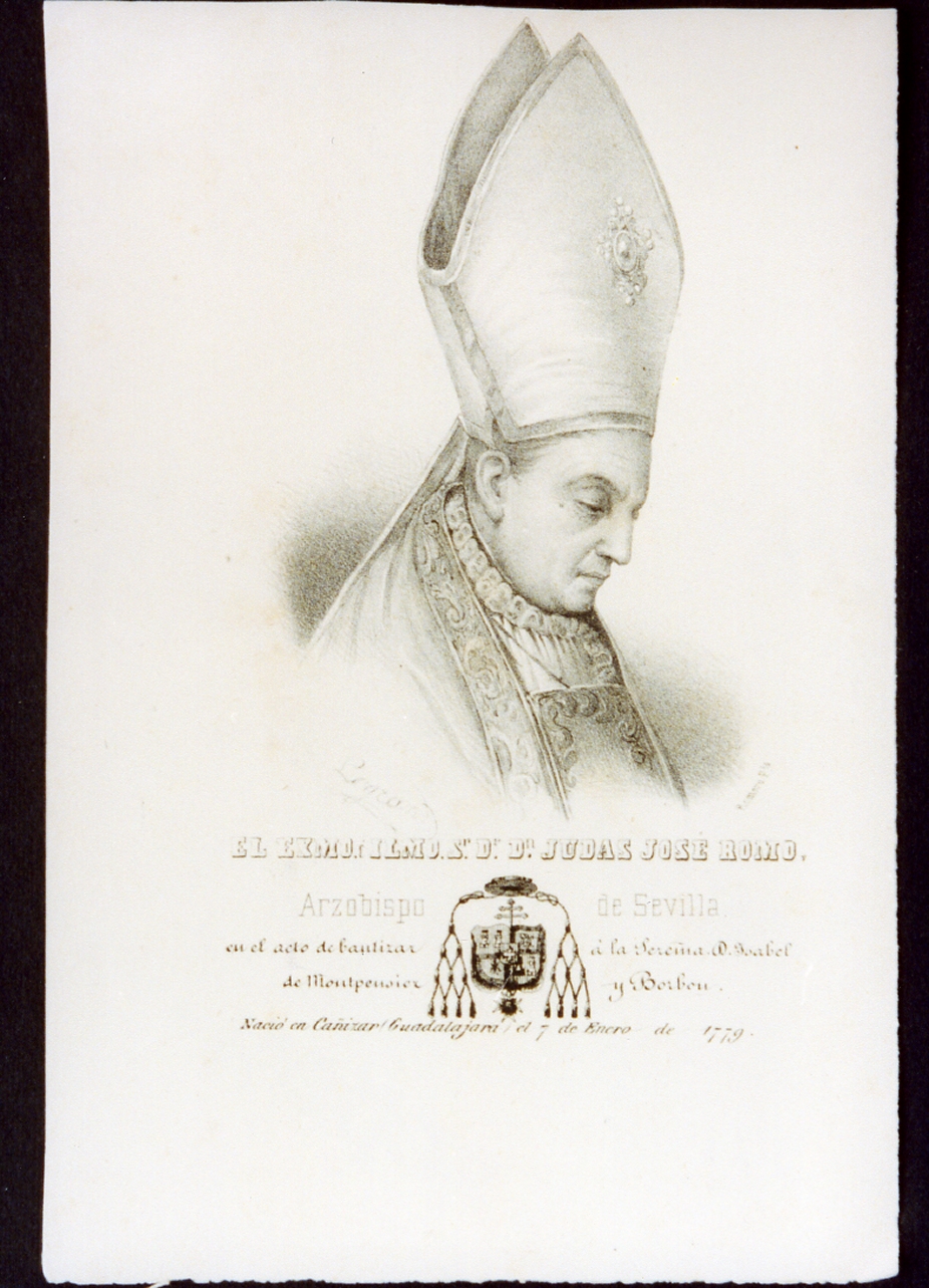 ritratto del vescovo Judas Josè Romo (stampa) - ambito spagnolo (seconda metà sec. XIX)