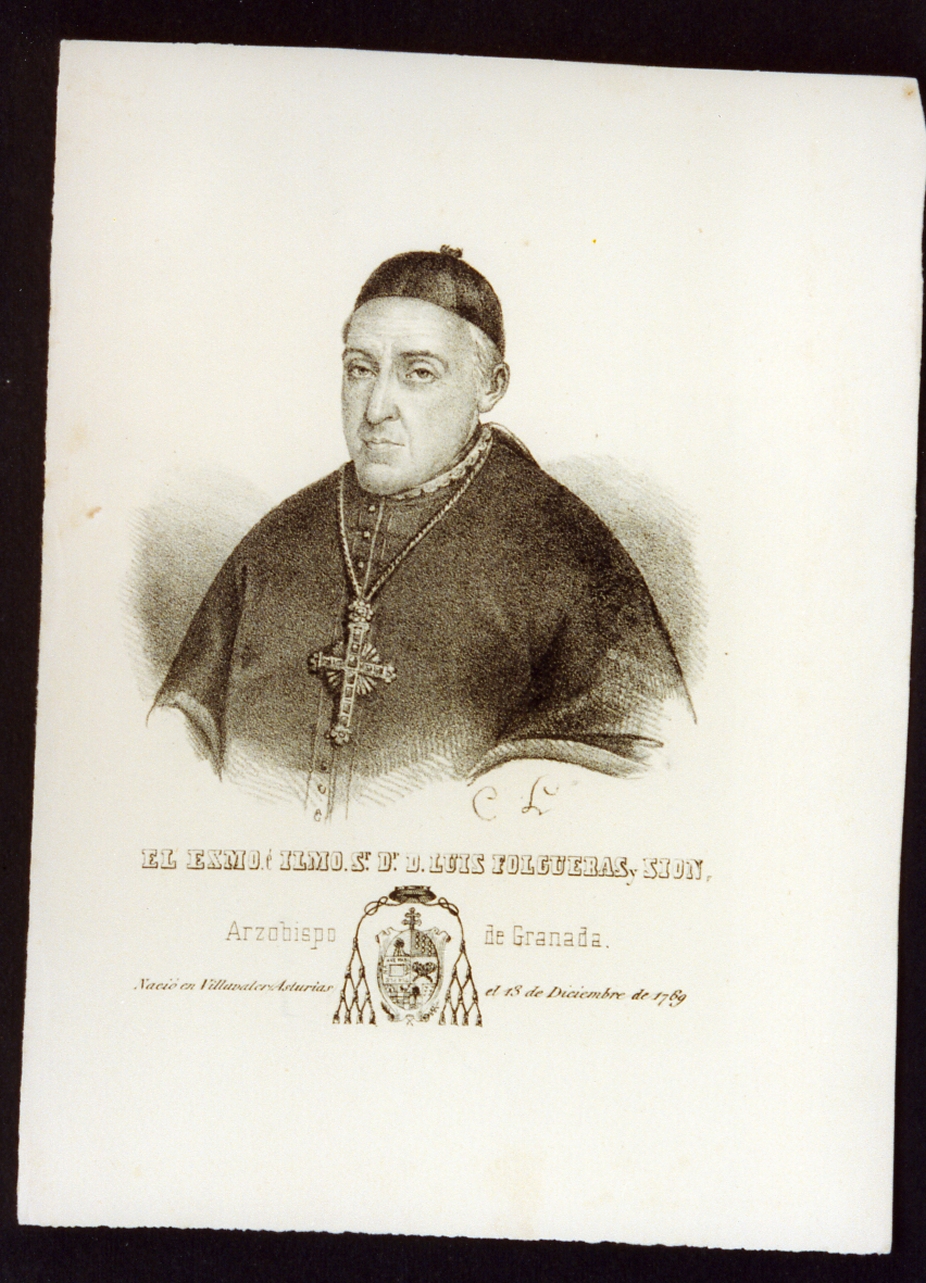 ritratto dell' arcivescovo Luis Folgueras y Sion (stampa) - ambito spagnolo (seconda metà sec. XIX)