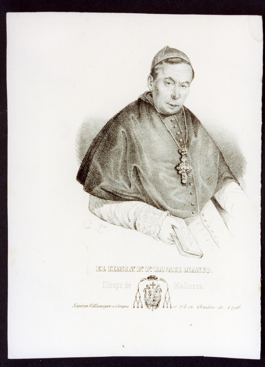 ritratto del vescovo Rafael Manso (stampa) - ambito spagnolo (seconda metà sec. XIX)