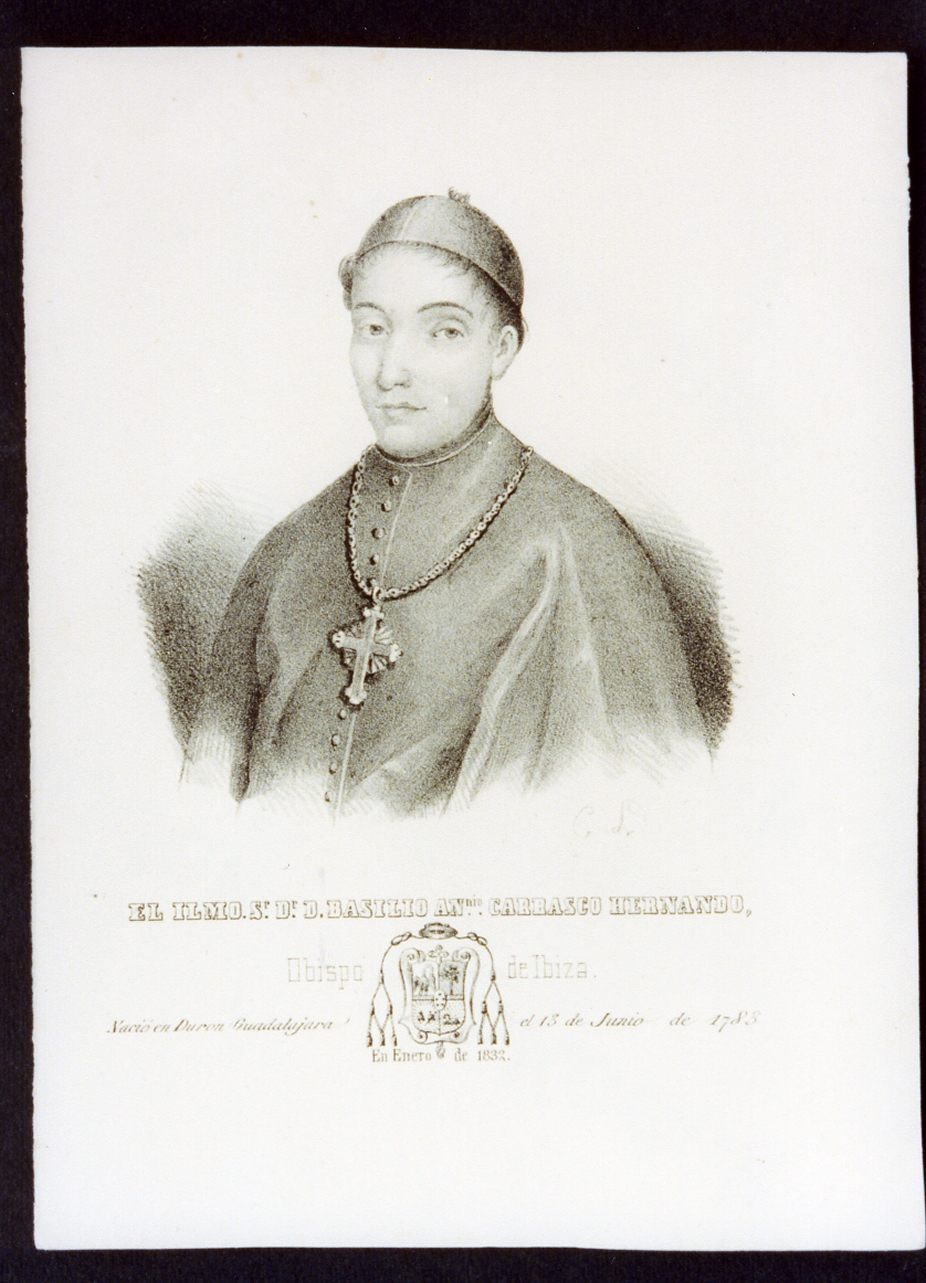 ritratto del vescovo Basilio Antonio Carrasco Hernando (stampa) - ambito spagnolo (seconda metà sec. XIX)