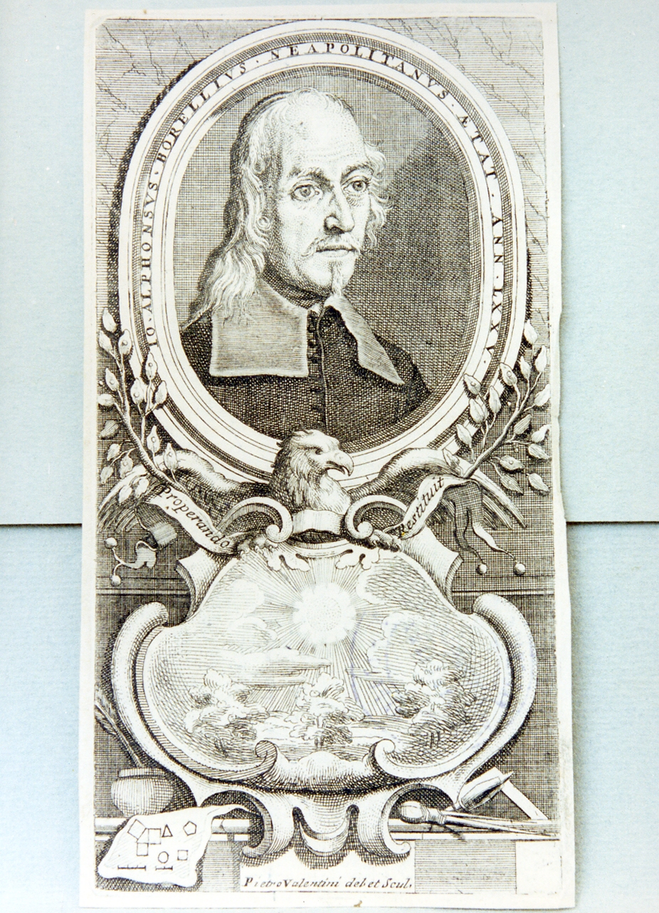 ritratto di Giovanni Borelli (stampa tagliata) di Valentini Pietro (fine sec. XVII)