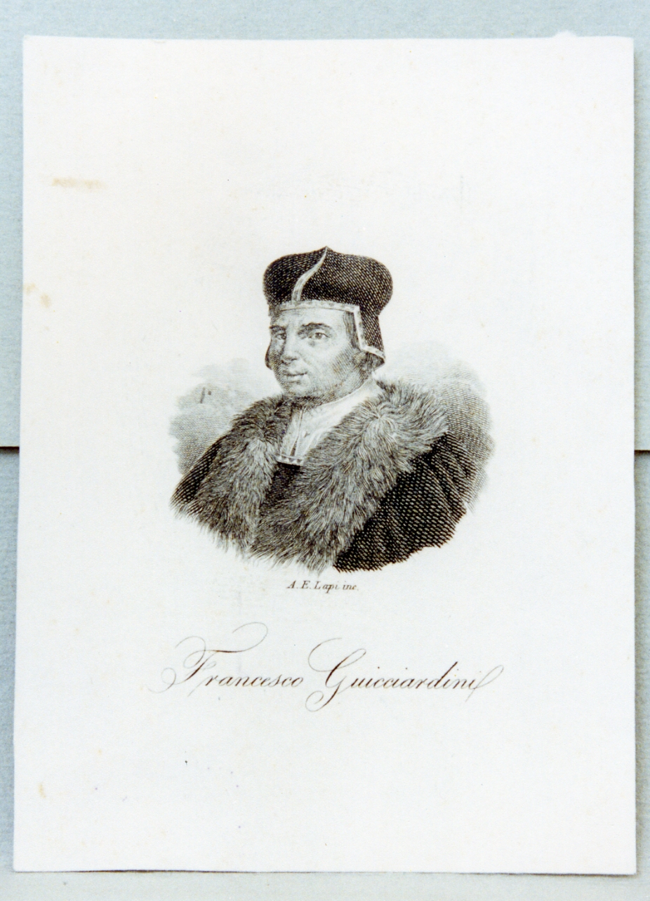 ritratto di Francesco Guicciardini (stampa) di Lapi Angelo Emilio (sec. XIX)