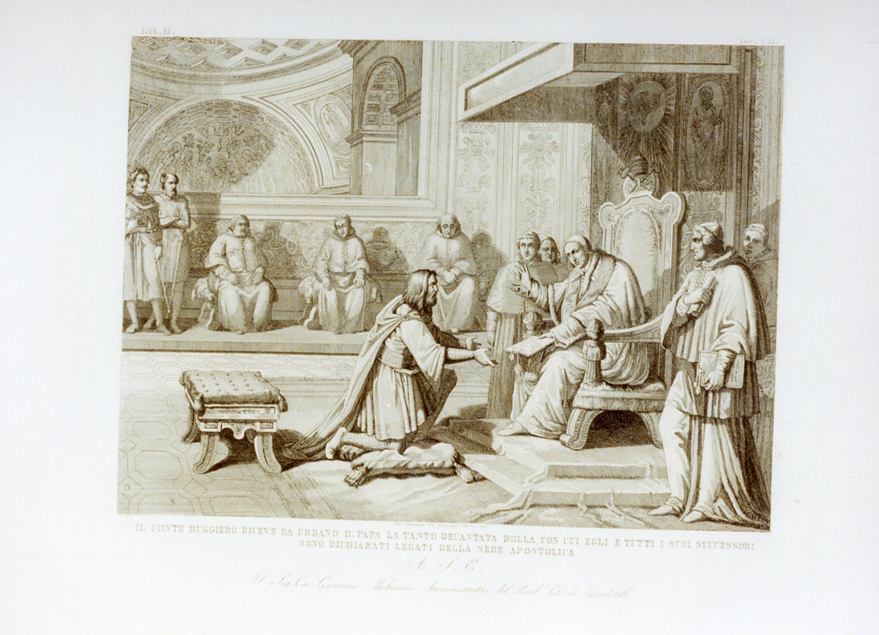 Urbano II e il conte Ruggiero (stampa) di De Vivo Tommaso (sec. XIX)