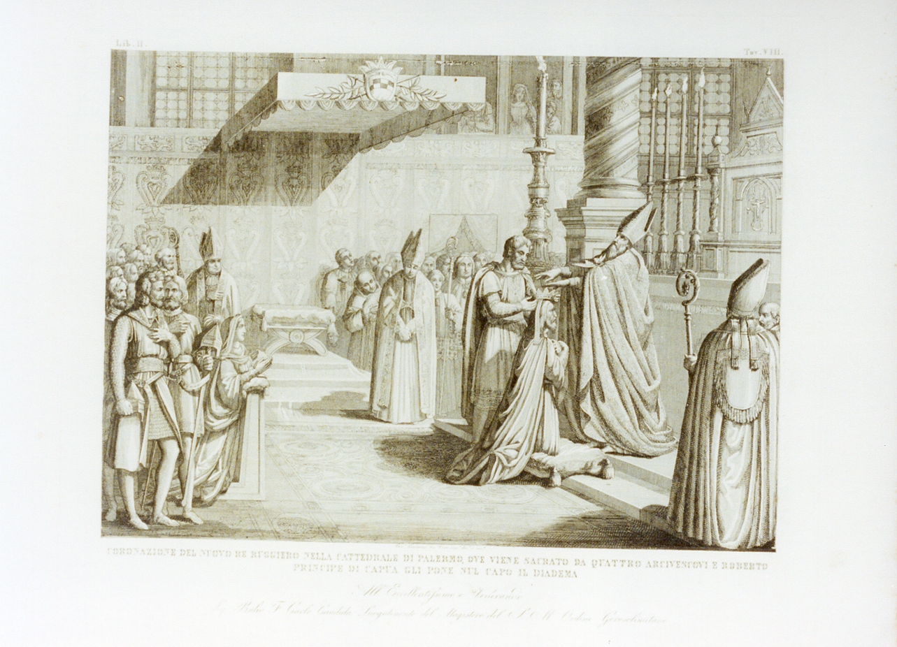 incoronazione di Ruggiero (stampa) di De Vivo Tommaso (sec. XIX)