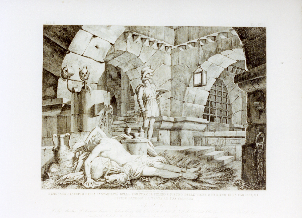 suicidio di Pier delle Vigne (stampa) di De Vivo Tommaso (sec. XIX)