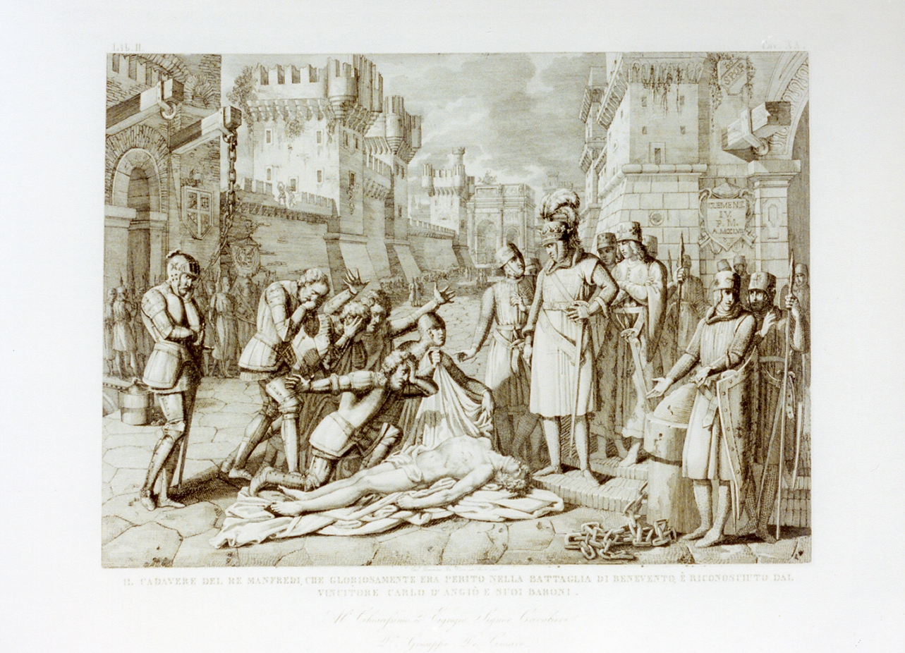 morte di Manfredi (stampa) di De Vivo Tommaso (sec. XIX)