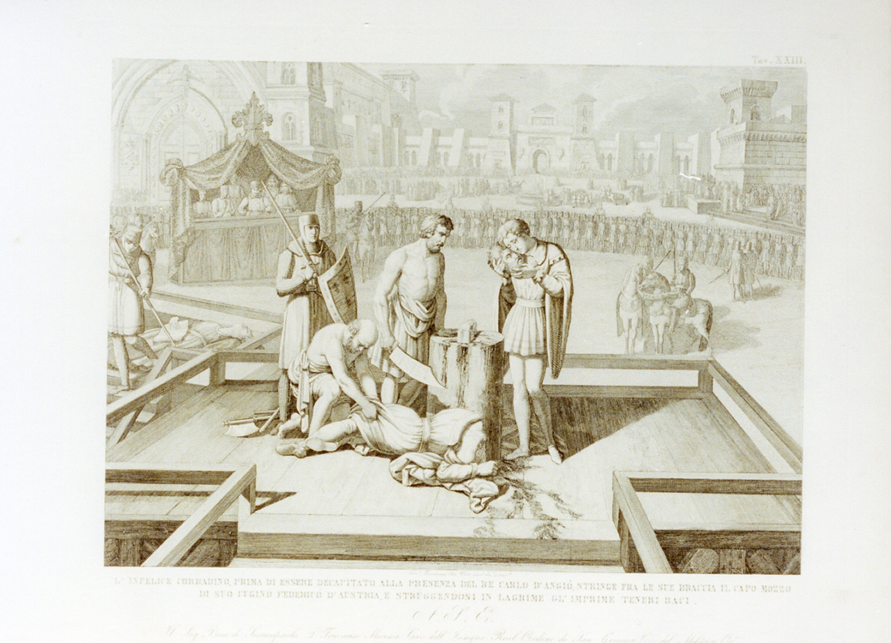 decapitazione di Corradino di Svevia (stampa) di De Vivo Tommaso (sec. XIX)