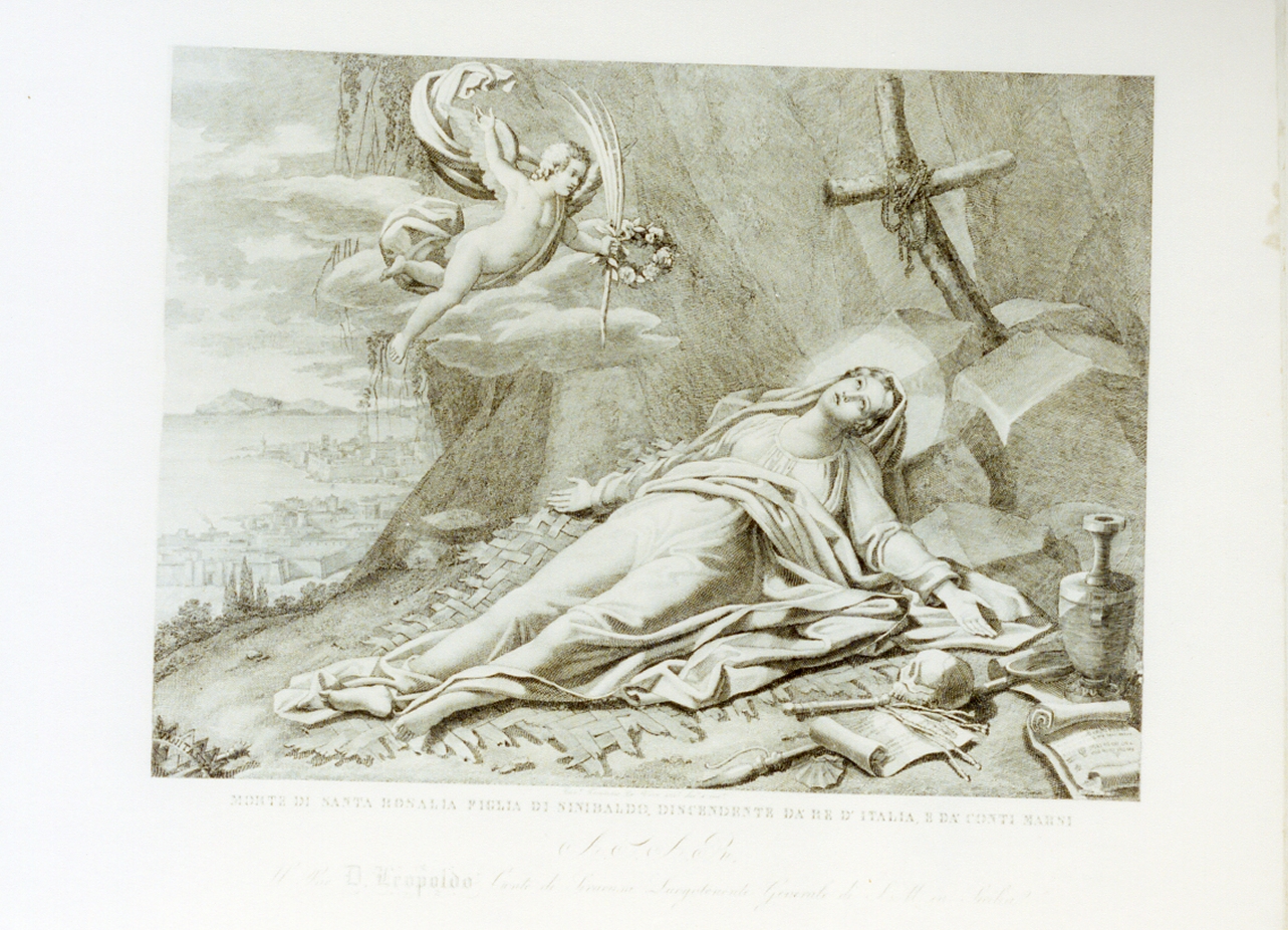 morte di Santa Rosalia (stampa) di De Vivo Tommaso (sec. XIX)
