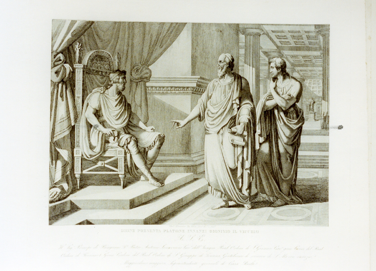 Platone e Dionigi il vecchio (stampa) di De Vivo Tommaso (sec. XIX)