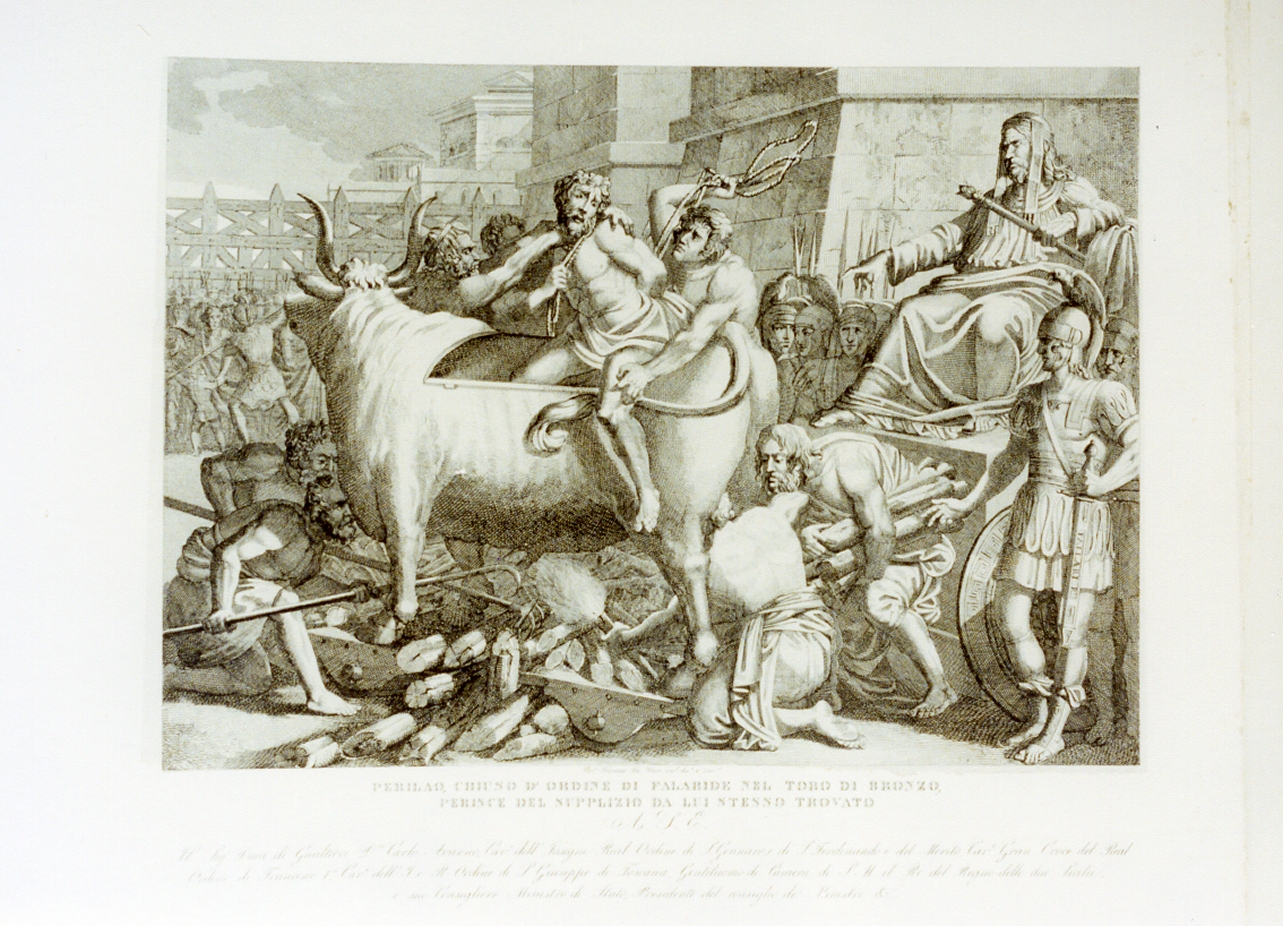 supplizio di Perillo (stampa) di De Vivo Tommaso (sec. XIX)