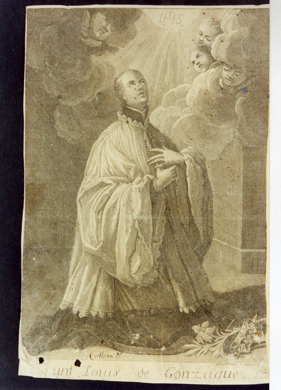 San Luigi Gonzaga (stampa) di Antoine Sébastien (sec. XVIII)