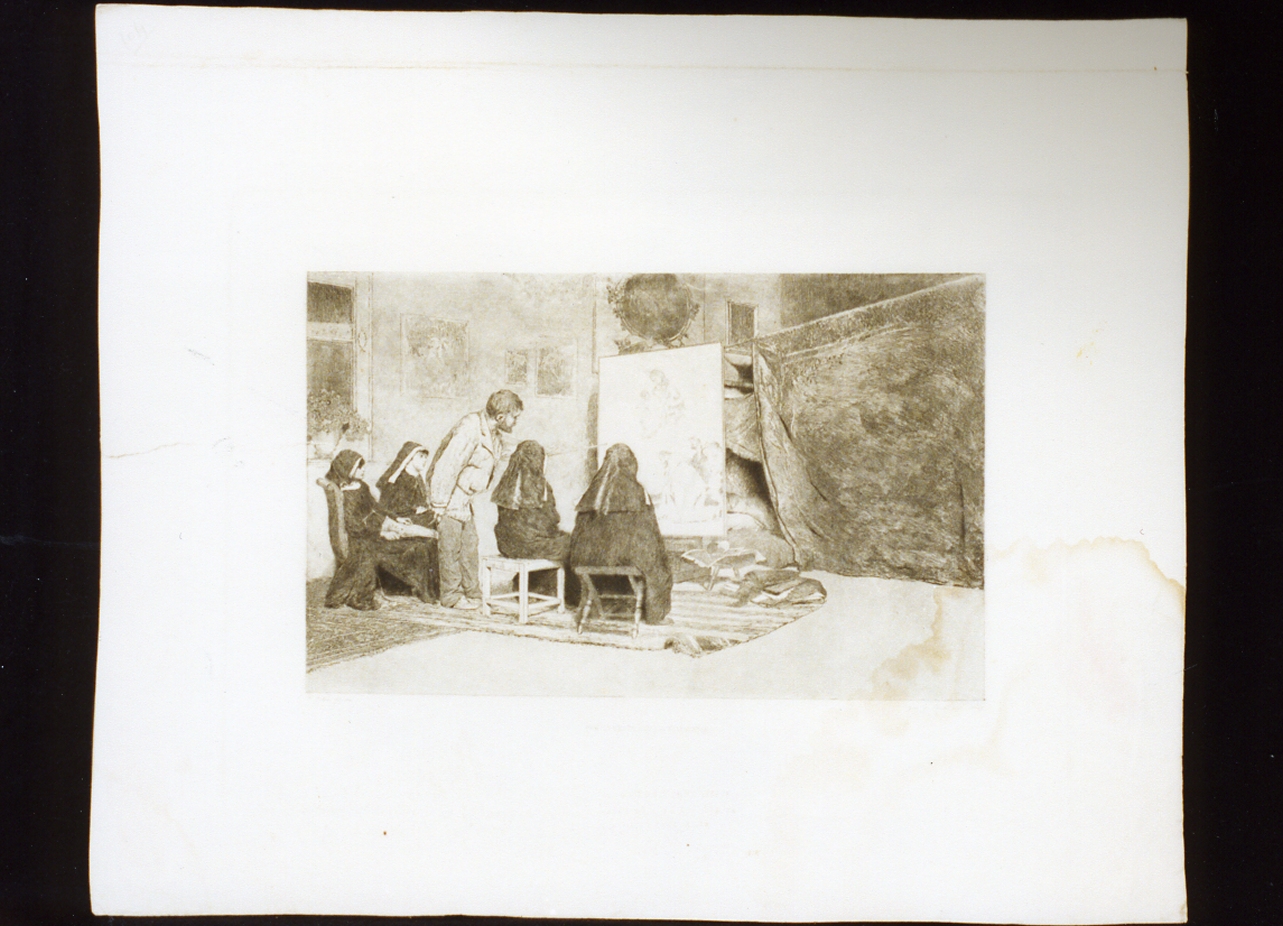 studio del pittore (stampa) di De Sanctis Giuseppe (sec. XIX)