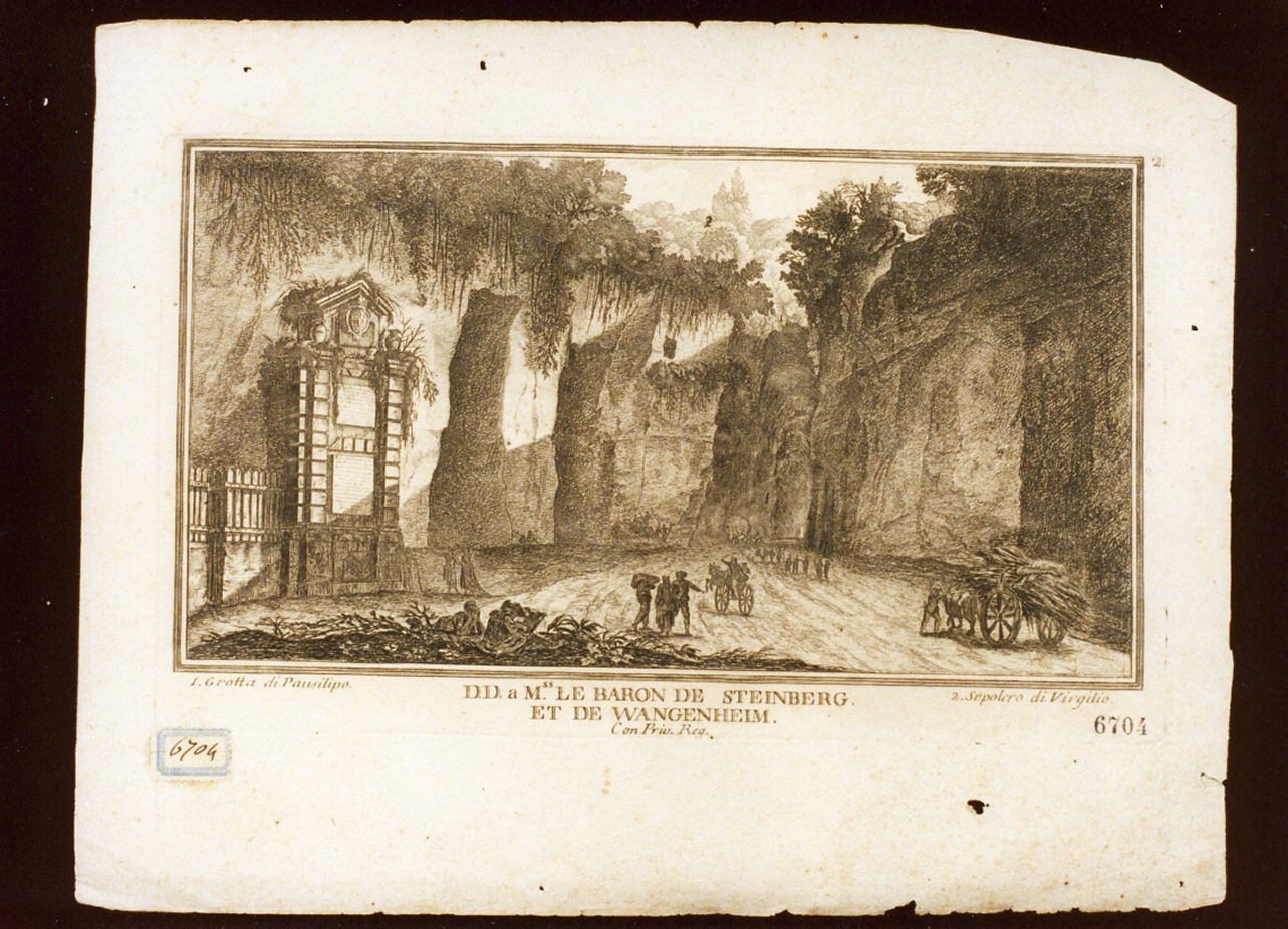 veduta della grotta di Posillipo a Napoli (stampa) - ambito francese (seconda metà sec. XVIII)