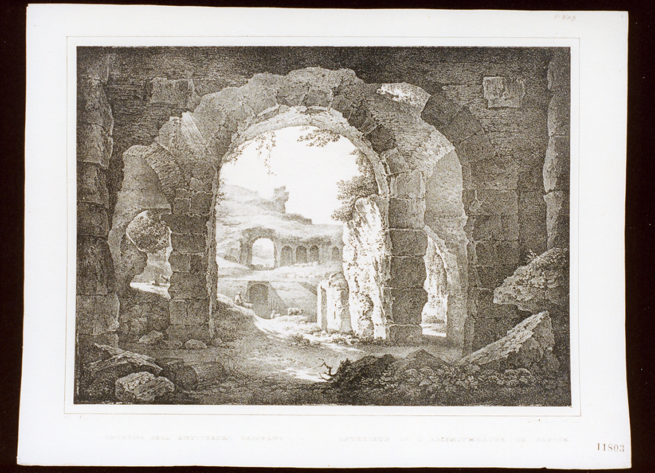 interno dell'anfiteatro di Capua (stampa) - ambito napoletano (sec. XIX)