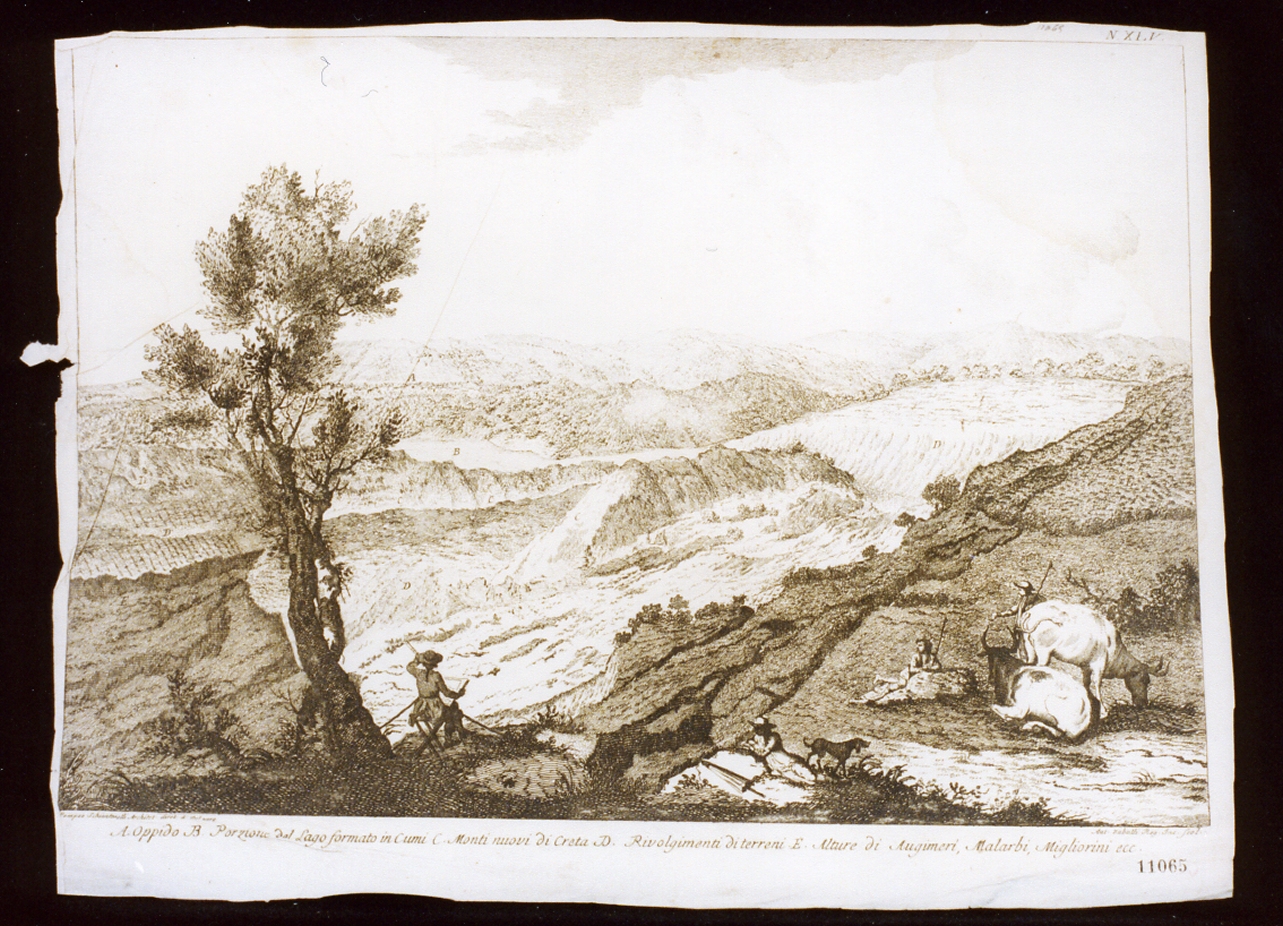 veduta dei dintorni di Oppido (stampa tagliata) di Zaballi Antonio (sec. XVIII)