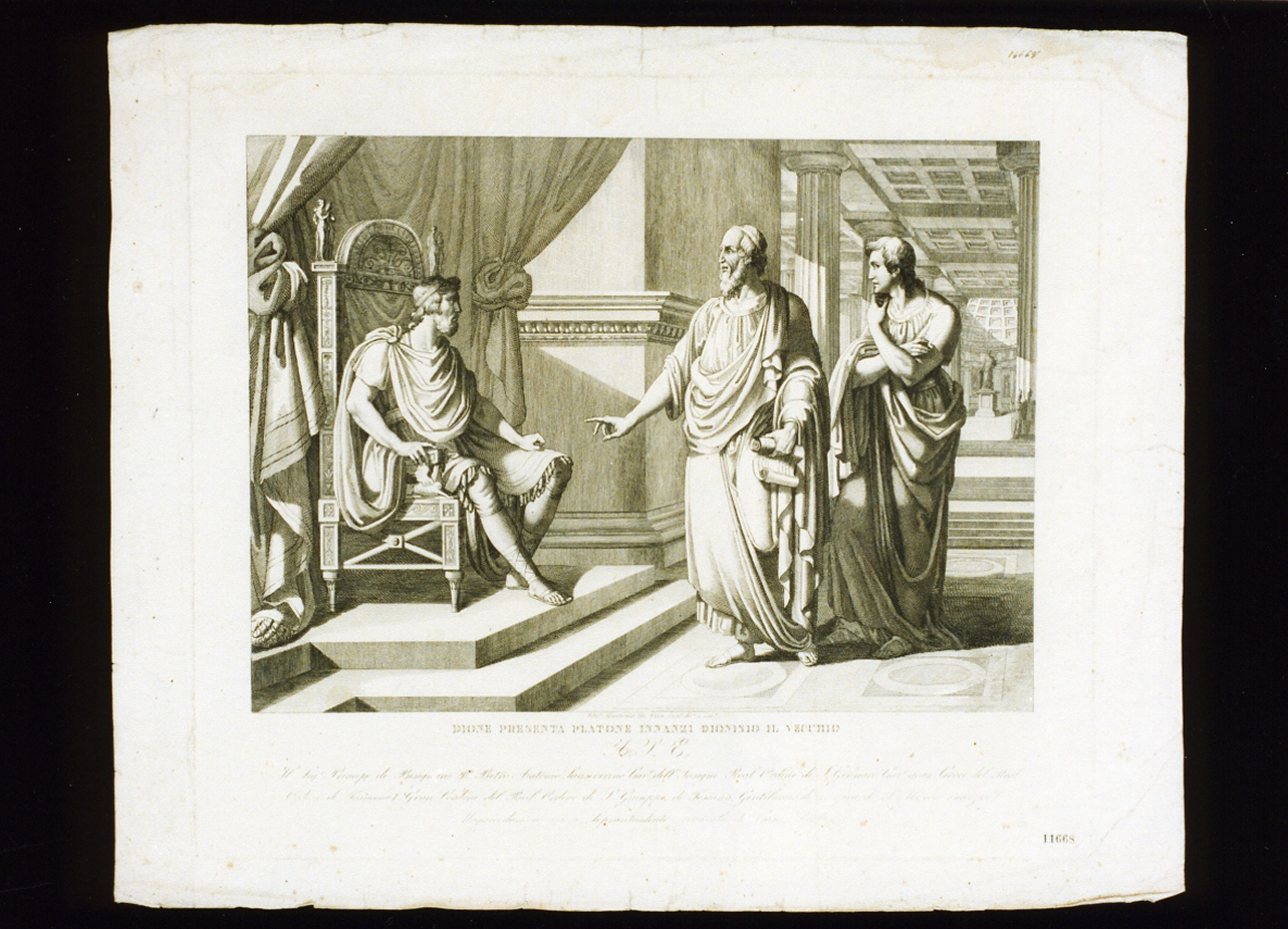 Dione presenta Platone a Dionisio (stampa) di De Vivo Tommaso (sec. XIX)