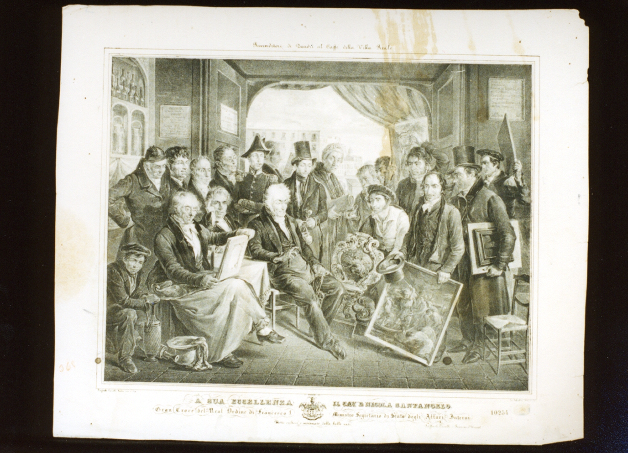 mercanti di quadri (stampa) di Carelli Raffaele (sec. XIX)