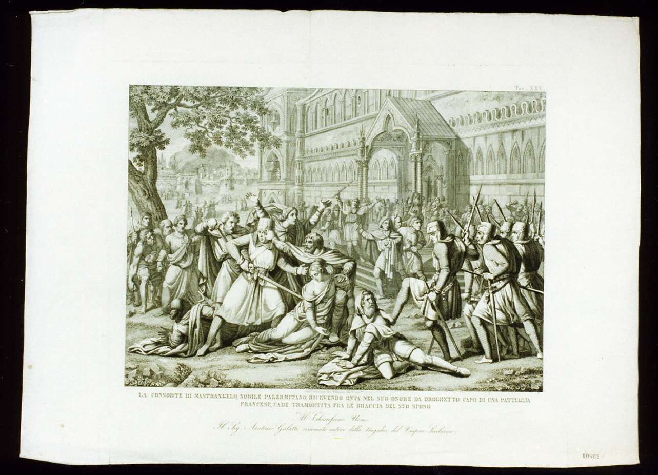 vespri siciliani (stampa) di De Vivo Tommaso (sec. XIX)