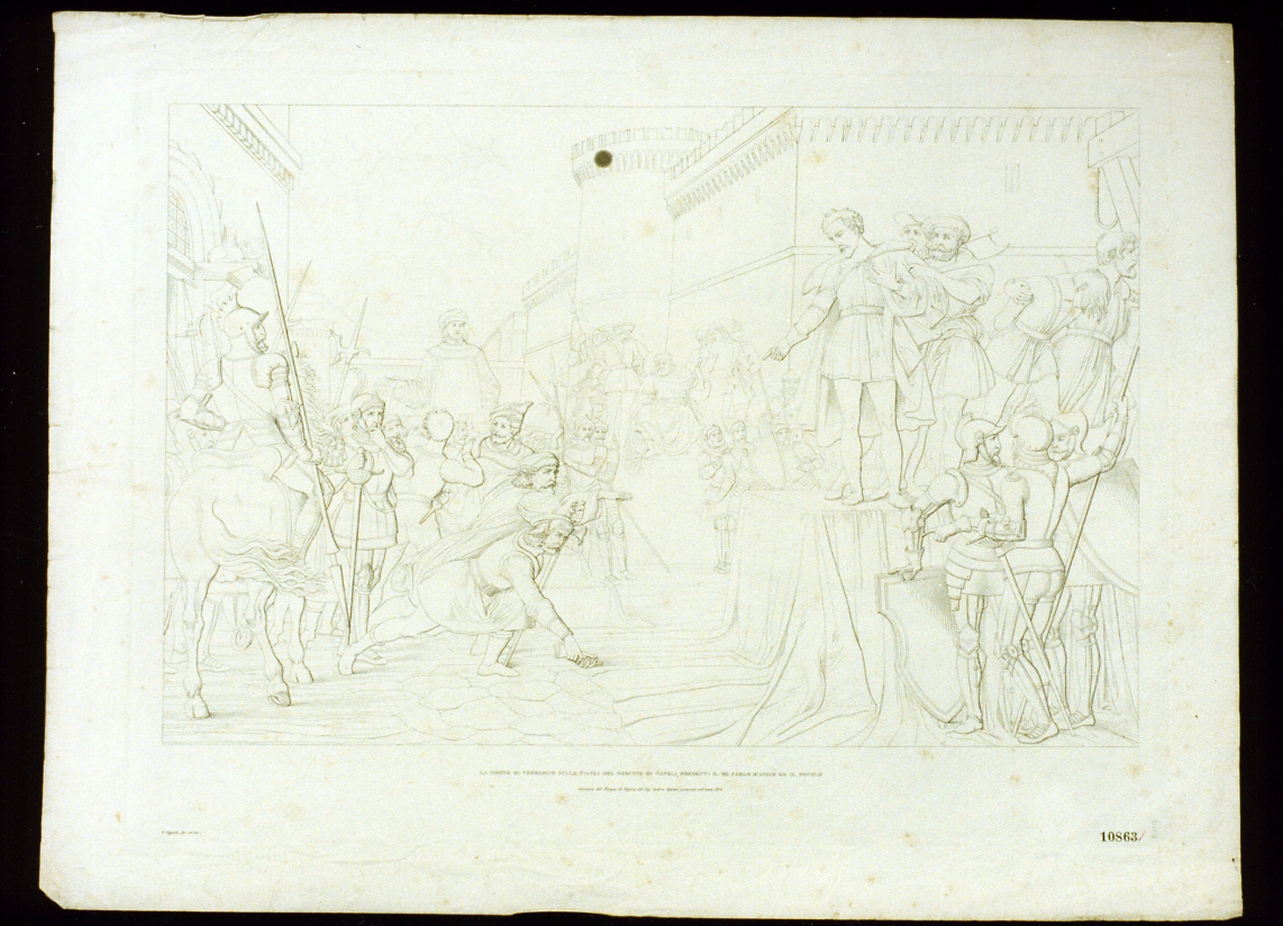 decapitazione di Corradino di Svevia (stampa) - ambito italiano (sec. XIX)