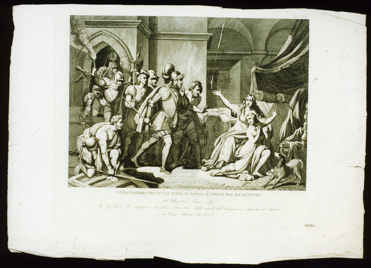 Alfonso d'Aragona entra a Napoli (stampa) di De Vivo Tommaso (sec. XIX)