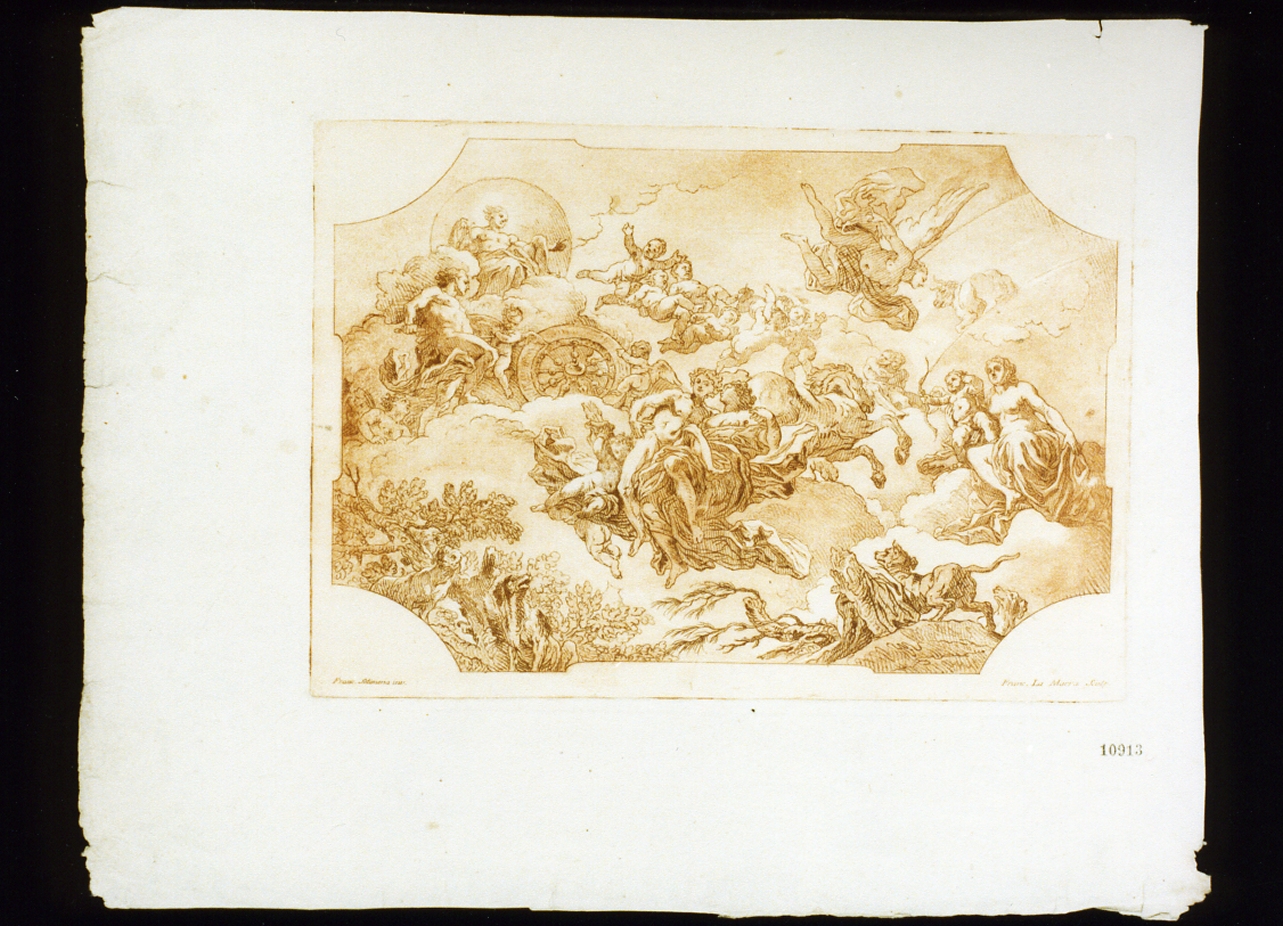 ratto di Cefalo (stampa a colori) di La Marra Francesco (sec. XVIII)