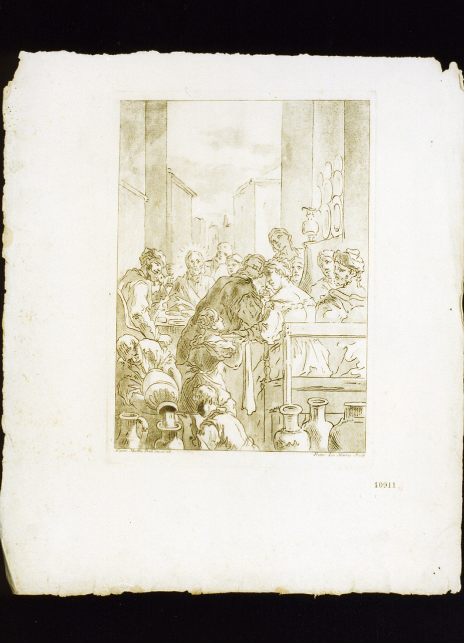 nozze di Cana (stampa) di La Marra Francesco (sec. XVIII)