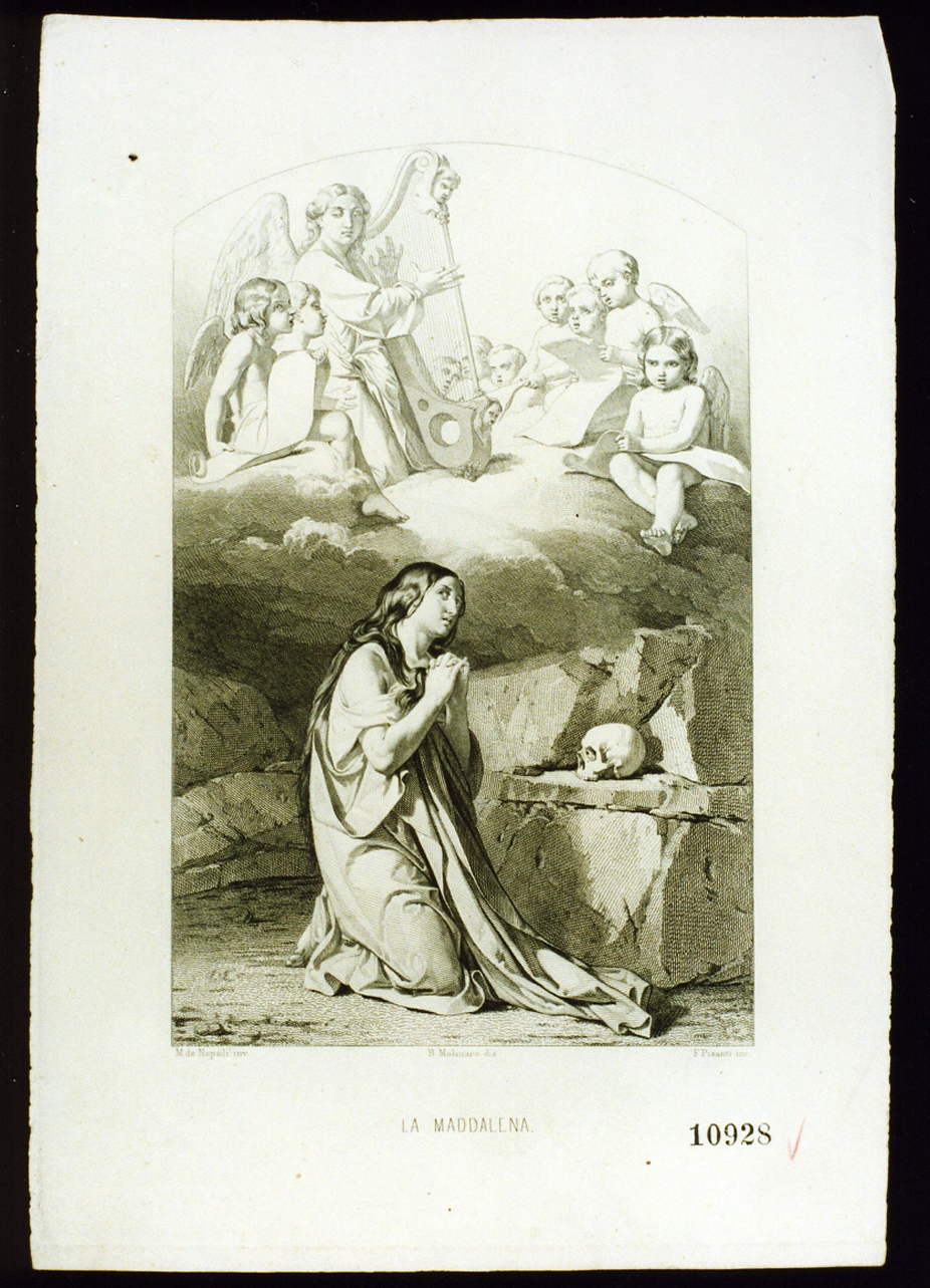 Santa Maria Maddalena penitente (stampa) di Pisante Francesco (sec. XIX)