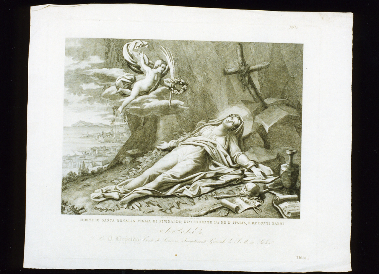 morte di Santa Rosalia (stampa) di De Vivo Tommaso (sec. XIX)