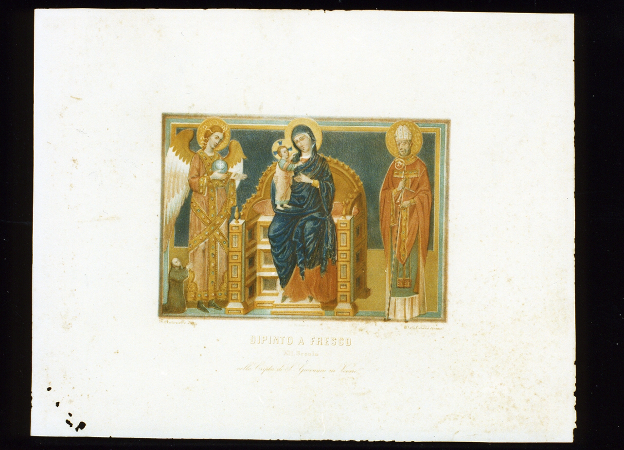 affresco della cripta di San Giovanni in Venere (stampa a colori) di Autoriello Francesco, Salazaro Demetrio (sec. XIX)