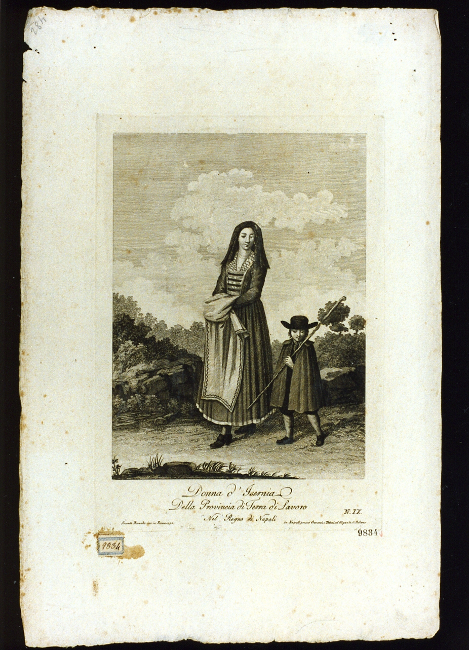 figura femminile d'Isernia in costume popolare (stampa) di Bianchi Secondo (sec. XVIII)