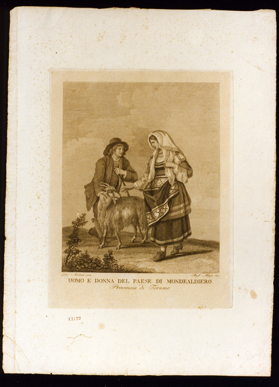 personaggi di Mondealdiero in costume popolare (stampa) - ambito napoletano (sec. XVIII)