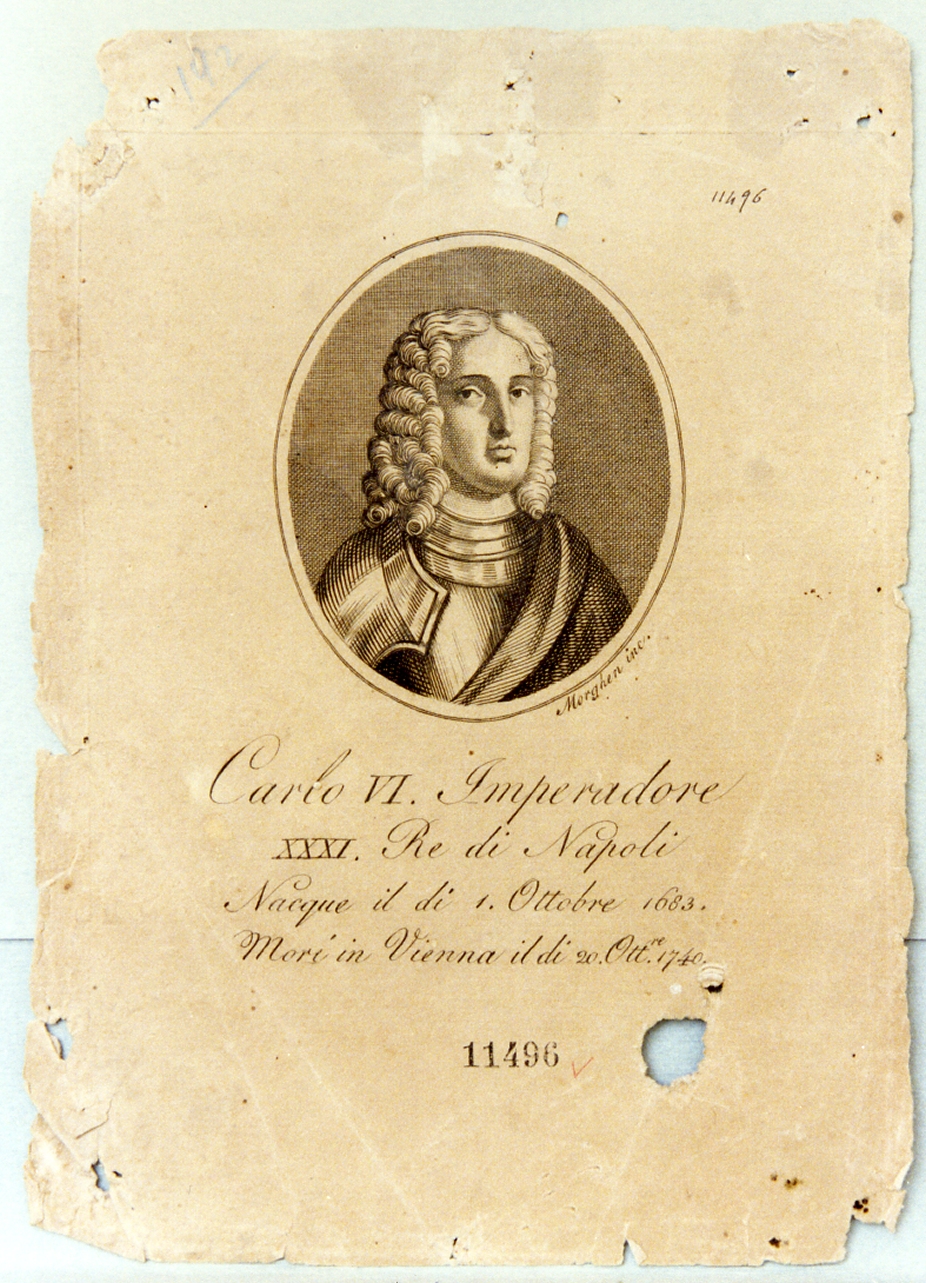 ritratto dell'imperatore Carlo VI (stampa) di Morghen Guglielmo (prima metà sec. XIX)