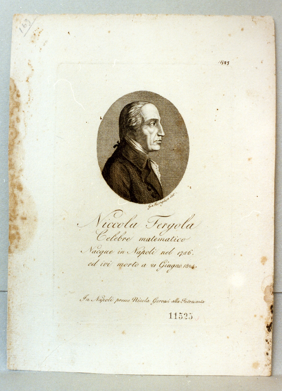 ritratto di Nicola Fergola (stampa) di Morghen Guglielmo (sec. XIX)