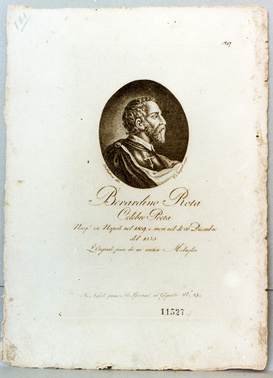 ritratto di Berardino Rota (stampa) - ambito napoletano (prima metà sec. XIX)