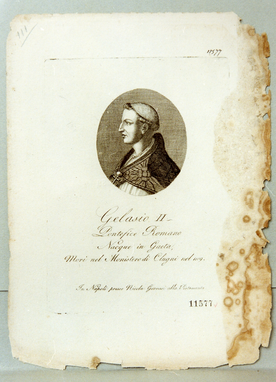 ritratto del papa Gelasio II (stampa) - ambito napoletano (prima metà sec. XIX)