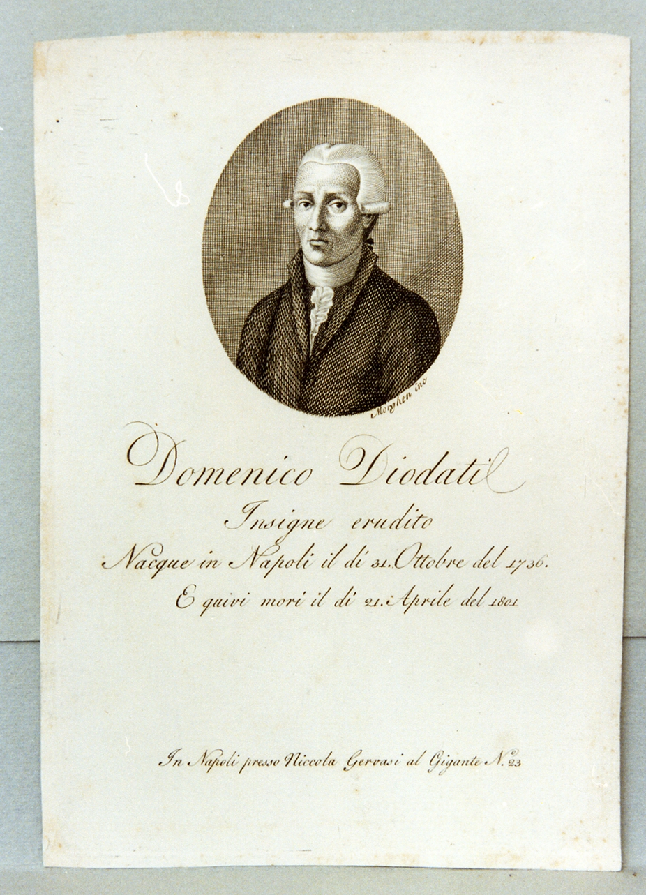 ritratto di Domenico Diodati (stampa) di Morghen Guglielmo (prima metà sec. XIX)