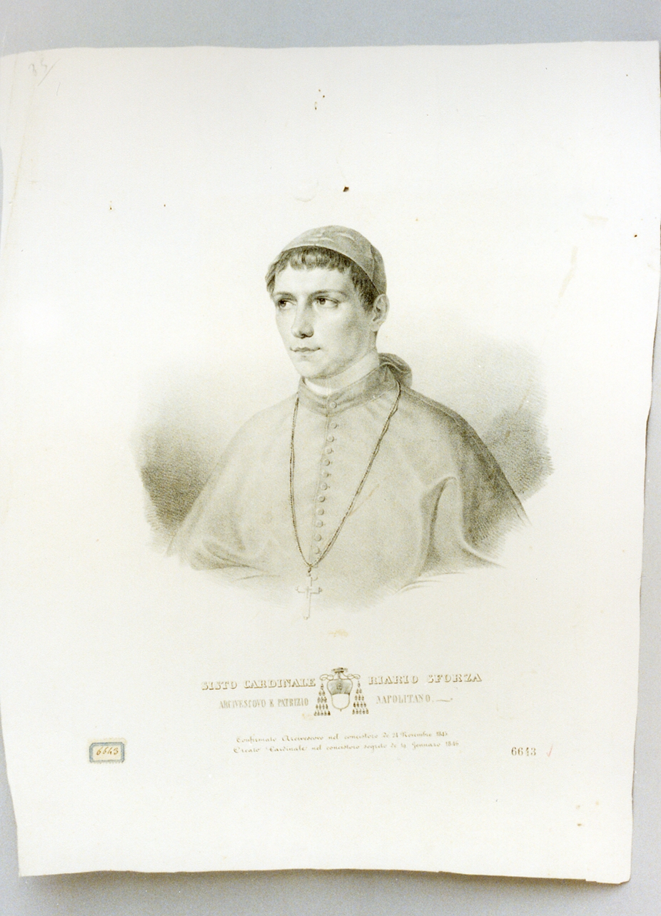 ritratto del cardinale Sisto Riario Sforza (stampa) - ambito napoletano (sec. XIX)
