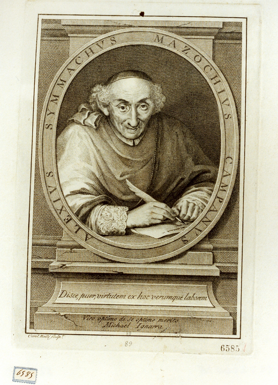 ritratto di Alessio Mazzocchi (stampa) di Nolli Carlo (sec. XVIII)