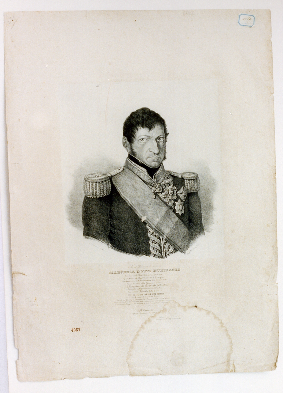 ritratto del marchese Vito Nunziante (stampa) di Lopresti Settimo Severo (sec. XIX)
