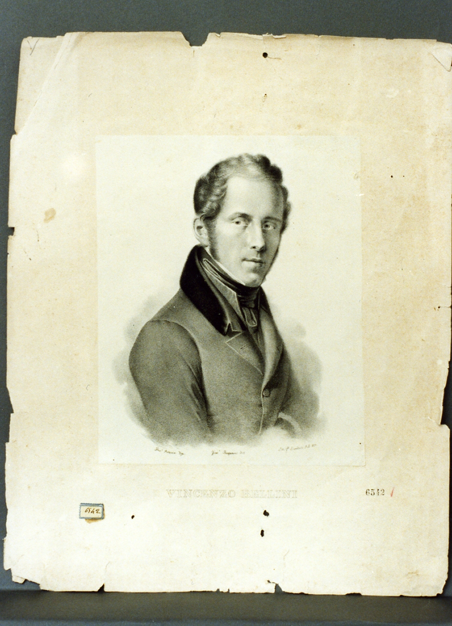 ritratto di Vincenzo Bellini (stampa) di Patania Giuseppe (sec. XIX)