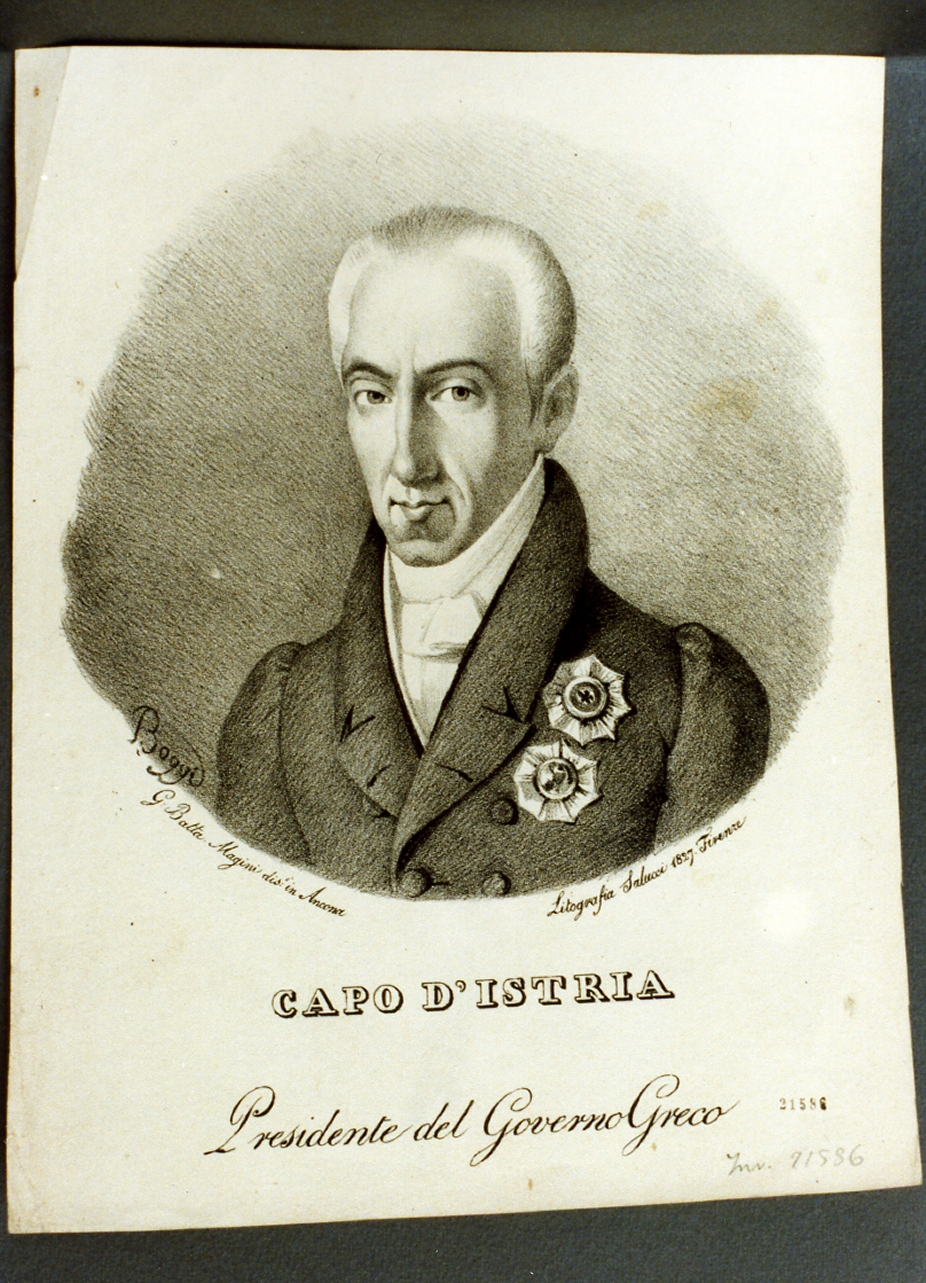 ritratto del conte Capo d'Istria (stampa) - ambito napoletano (sec. XIX)