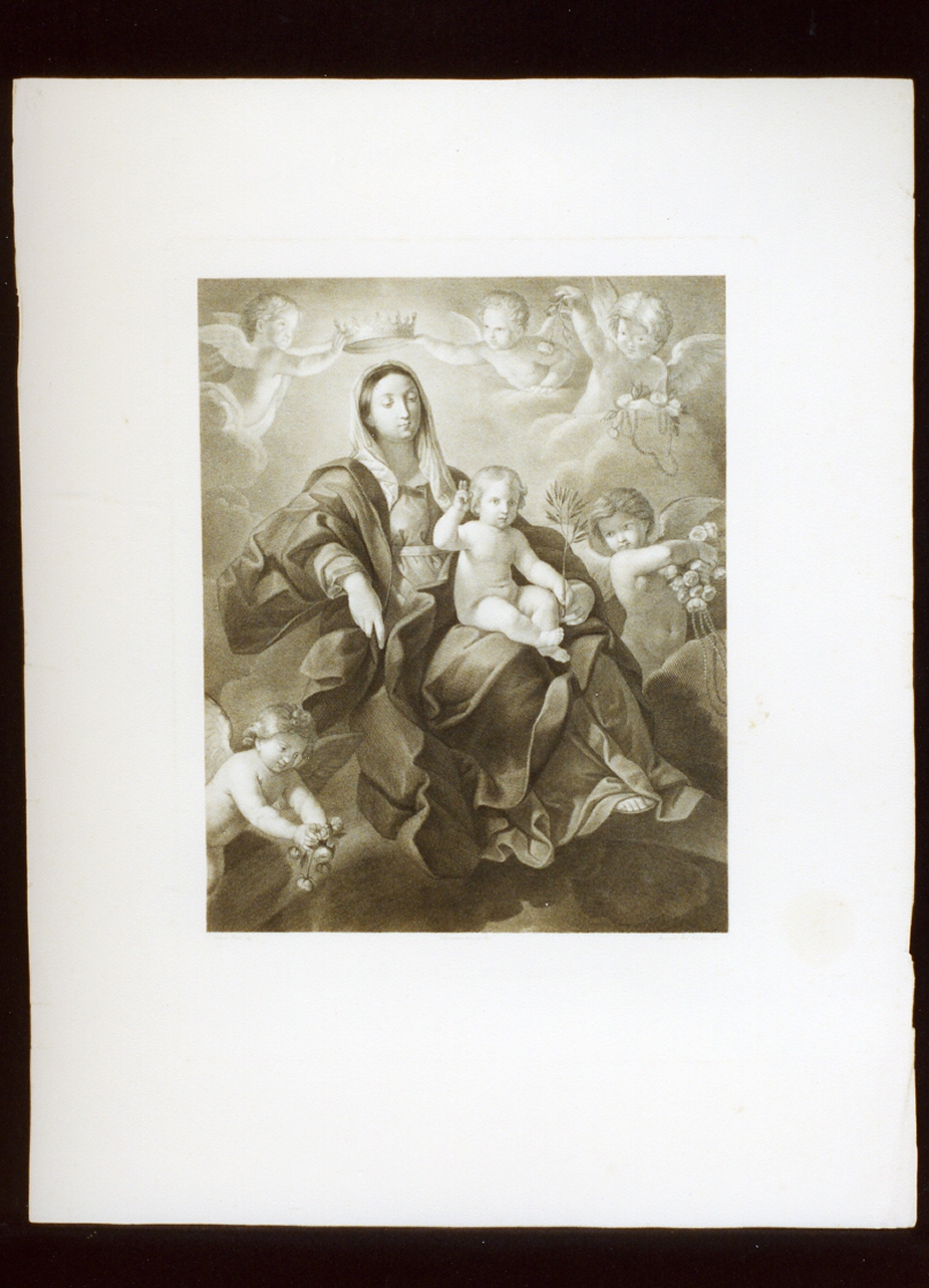 Madonna con Bambino in gloria (stampa) di Del Vecchio Beniamino (prima metà sec. XIX)