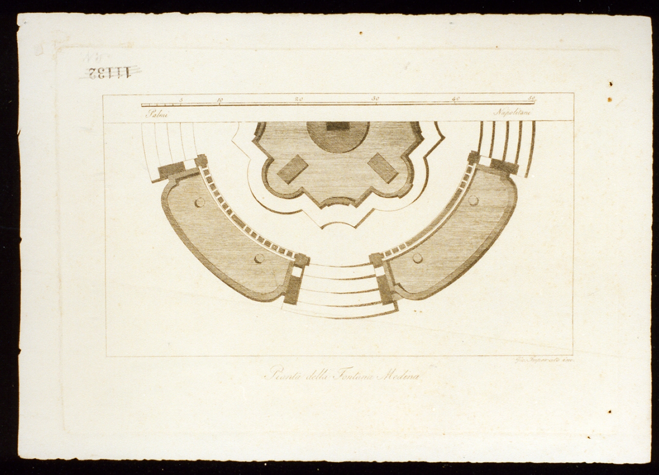 pianta di fontana (stampa) - ambito napoletano (ultimo quarto sec. XVII)