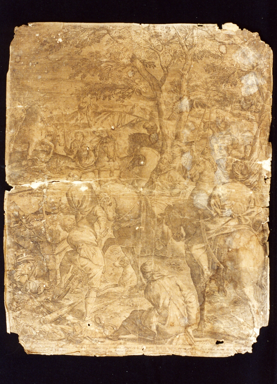 episodio di storia antica (stampa) - ambito italiano (sec. XVI)