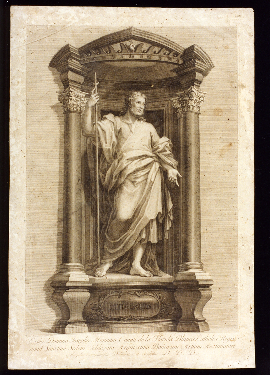San Taddeo (stampa tagliata) di Campanella Angelo (secc. XVIII/ XIX)